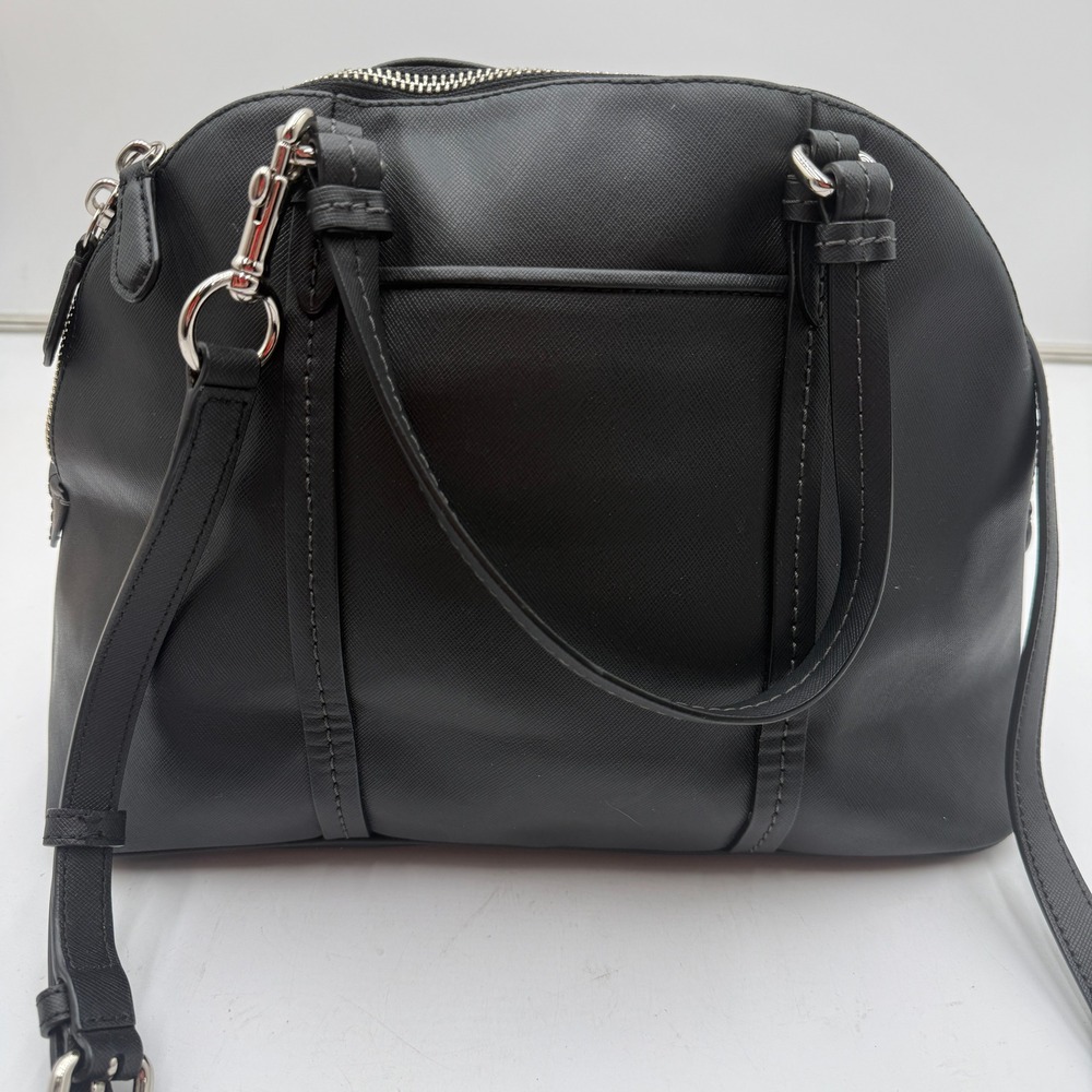 Coach Peyton Cora Black Leather Satchel With Crossbody Strap - Picture 4 of 10